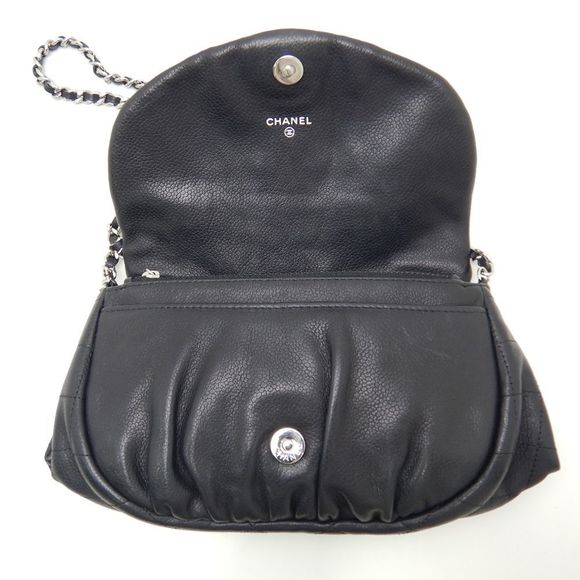 Chanel Half Moon Chain Wallet Caviar Skin Black Matelasse - Picture 5 of 6